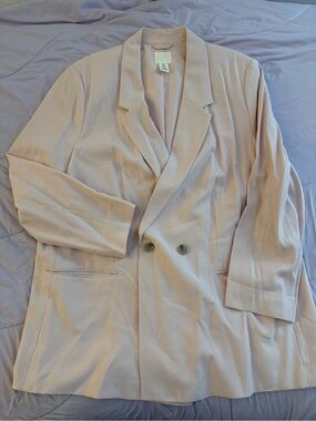 H&M Light Pink Double-Breasted Blazer